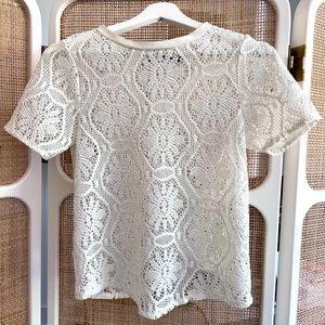 Sheer mesh white top